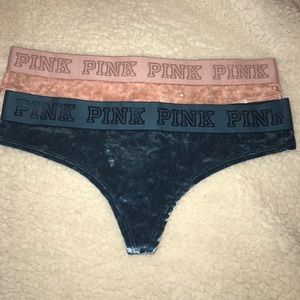 2 Victoria’s Secret pink Velvet thongs